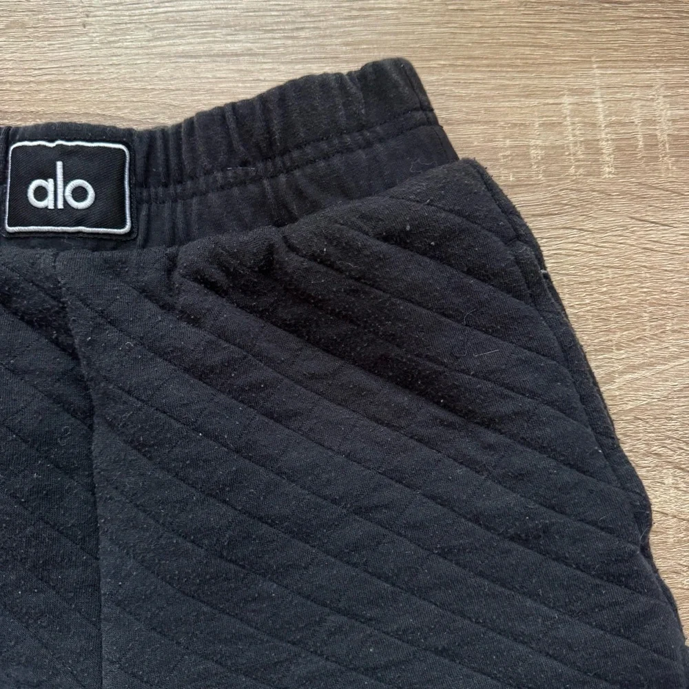 Alo Yoga Quilted Arena Boxing Sweat Shorts Black XXS